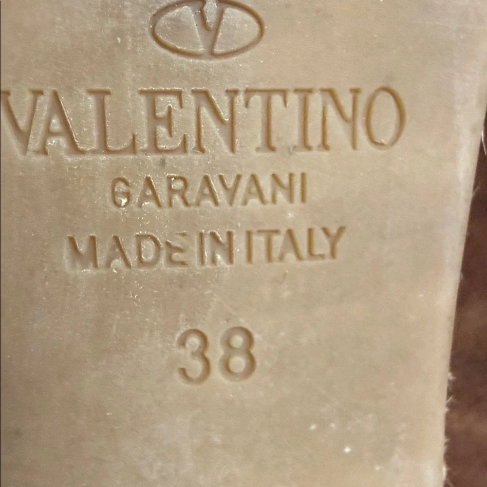 These are Valentino Garavani Rockstud textured-leather espadrille wedge heel